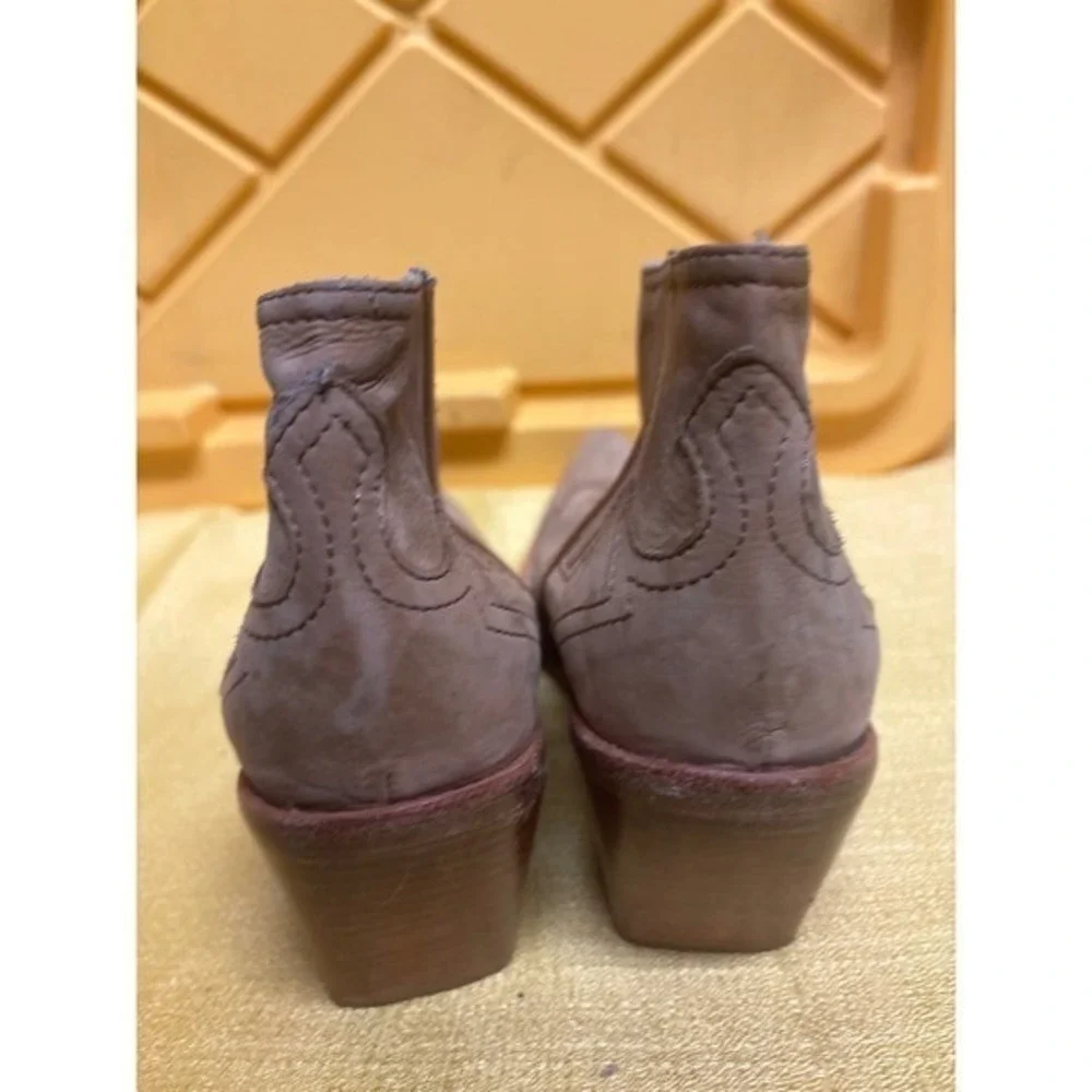 Teatro Abbigliamento Western Ankle Boot Womens Tan Leather Pointed Block Heel 38